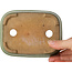 Rectangular green bonsai pot by Hattori - 133 x 100 x 33 mm