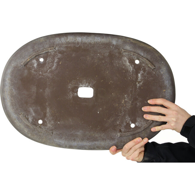 Oval unglazed bonsai pot - 545 x 365 x 45 mm