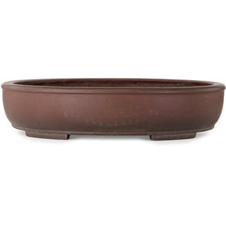  Yamaaki Pot à bonsaï ovale non émaillé de 505 mm par Yamaaki Toshio (troisième génération), Tokoname, Japon
