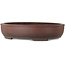 Oval unglazed bonsai pot by Yamaaki Toshio (third generation) - 505 x 423 x 107 mm