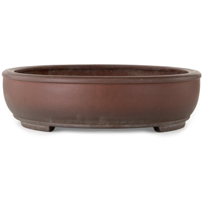 Pot à bonsaï ovale non émaillé de Yamaaki Toshio (troisième génération) - 505 x 423 x 107 mm