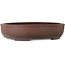 Oval unglazed bonsai pot by Yamaaki Toshio (third generation) - 505 x 423 x 107 mm