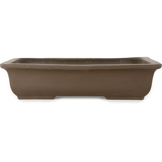  Yamaaki Maceta para bonsái rectangular sin esmaltar de 403 mm de Yamaaki Toshio (tercera generación), Tokoname, Japón