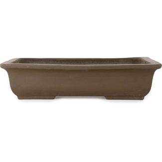 Yamaaki Pot à bonsaï rectangulaire non émaillé de 403 mm par Yamaaki Toshio (troisième génération), Tokoname, Japon