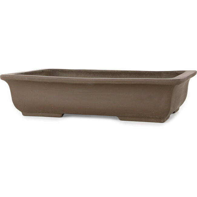 Vaso bonsai rettangolare non smaltato di Yamaaki Toshio (terza generazione) - 403 x 277 x 92 mm