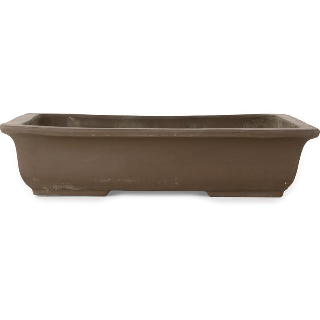 Rectangular unglazed bonsai pot by Yamaaki Toshio (third generation) - 403 x 277 x 92 mm