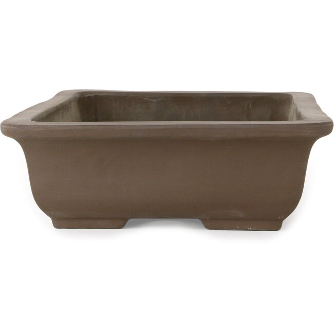 Pot à bonsaï rectangulaire non émaillé de Yamaaki Toshio (troisième génération) - 403 x 277 x 92 mm