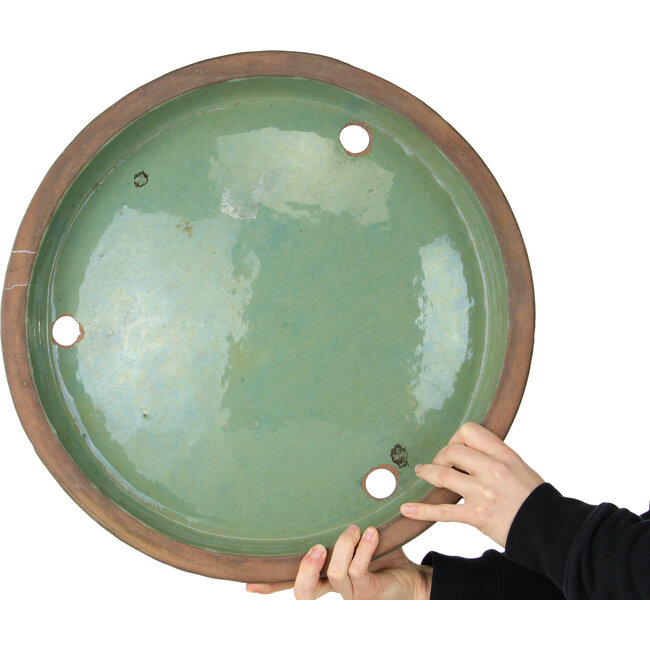 Maceta redonda turquesa para bonsái de Nakawatari - 465 x 465 x 67 mm