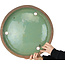 Ronde turquoise bonsaipot van Nakawatari - 465 x 465 x 67 mm