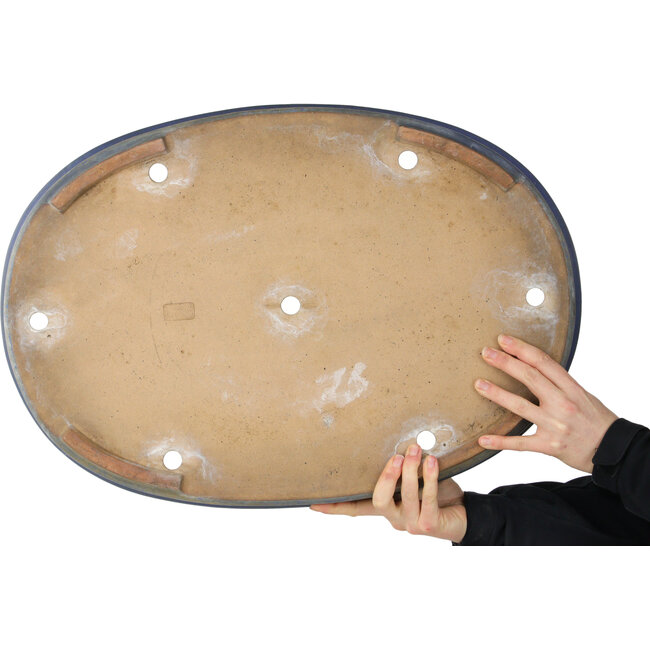 Pot ovale bleu pour bonsaï de Reiho - 585 x 410 x 68 mm
