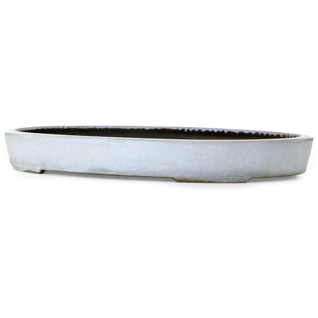 Oval blue bonsai pot by Koyou - 555 x 382 x 60 mm