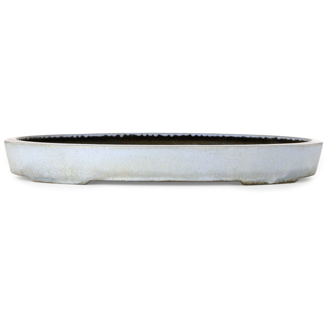 Oval blue bonsai pot by Koyou - 555 x 382 x 60 mm