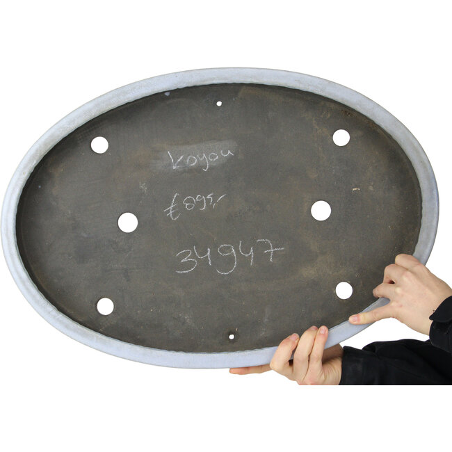 Ovale blauwe bonsaipot van Koyou - 555 x 382 x 60 mm