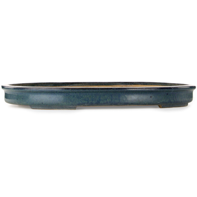 Oval blue bonsai pot by Reiho - 655 x 462 x 60 mm