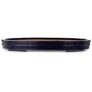  Reihou (Bonsai Matsushita Hiroyuki or Mr.MATSUSHITA Reiji    Master) 577 mm oval blue bonsai pot by Reiho, Tokoname, Japan
