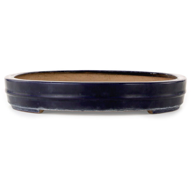 Ovale blauwe bonsaipot van Reiho - 577 x 412 x 63 mm