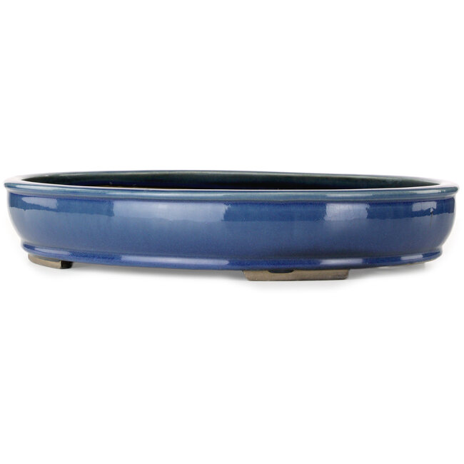 Pot ovale bleu pour bonsaï - 450 x 370 x 80 mm