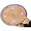 Oval blue bonsai pot - 398 x 317 x 80 mm
