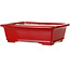 Pot à bonsaï rectangulaire rouge par Eime Yozan - 312 x 245 x 95 mm