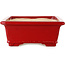 Vaso bonsai rettangolare rosso di Eime Yozan - 312 x 245 x 95 mm