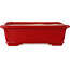 Pot à bonsaï rectangulaire rouge par Eime Yozan - 312 x 245 x 95 mm