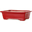 Vaso bonsai rettangolare rosso di Eime Yozan - 312 x 245 x 95 mm