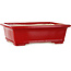 Rechthoekige rode bonsaipot van Eime Yozan - 312 x 245 x 95 mm