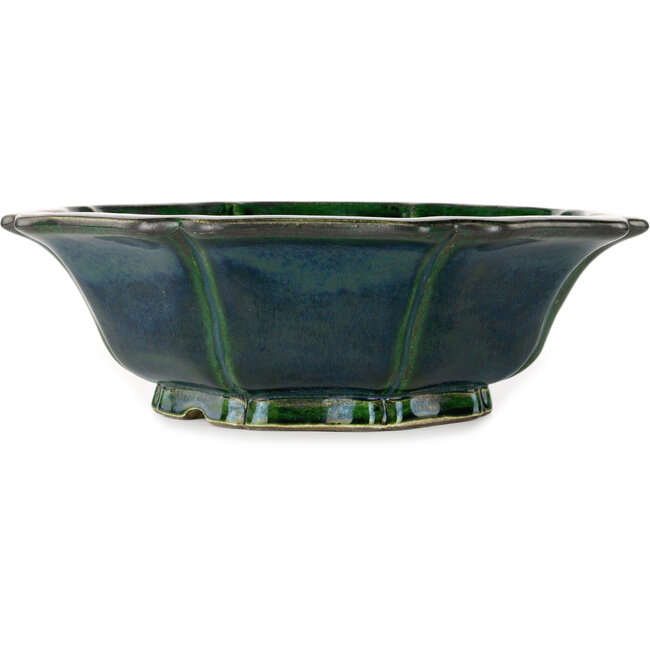 Maceta para bonsái verde loto de Terahata Satomi Mazan - 347 x 347 x 110 mm