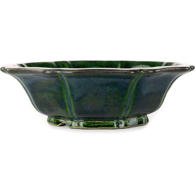 Maceta para bonsái verde loto de Terahata Satomi Mazan - 305 x 305 x 95 mm