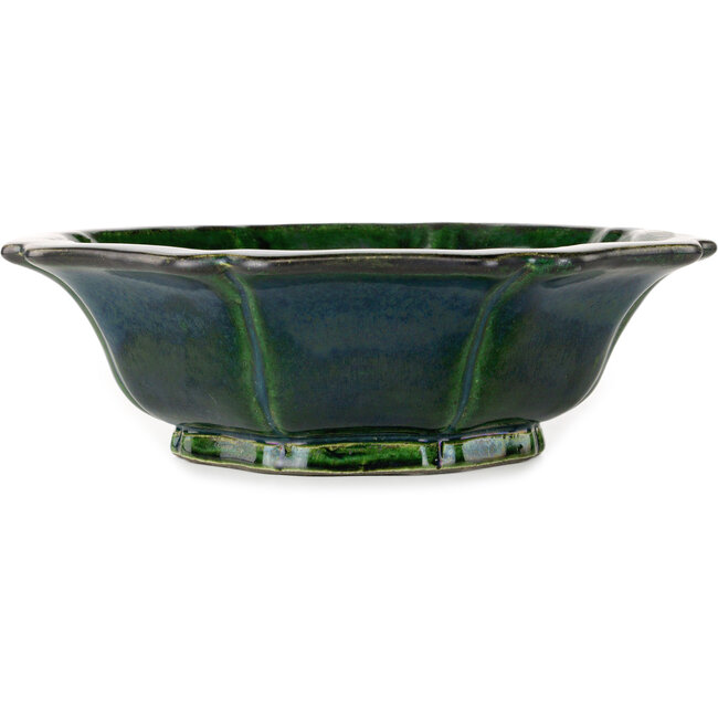 Maceta para bonsái verde loto de Terahata Satomi Mazan - 305 x 305 x 95 mm