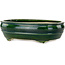 Vaso bonsai ovale verde di Terahata Satomi Mazan - 290 x 213 x 85 mm