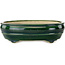 Ovale groene bonsaipot van Terahata Satomi Mazan - 290 x 213 x 85 mm