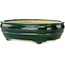 Pot à bonsaï ovale vert par Terahata Satomi Mazan - 290 x 213 x 85 mm