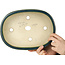 Ovale groene bonsaipot van Terahata Satomi Mazan - 290 x 213 x 85 mm