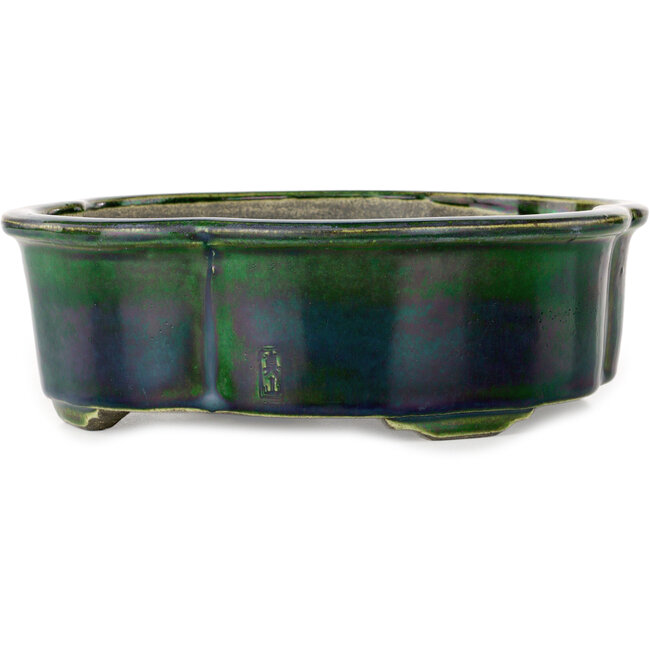 Mokko groene bonsaipot van Terahata Satomi Mazan - 250 x 220 x 77 mm