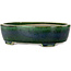 Vaso bonsai ovale verde di Terahata Satomi Mazan - 255 x 210 x 68 mm