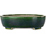 Maceta ovalada para bonsái verde de Terahata Satomi Mazan - 255 x 210 x 68 mm