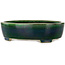 Pot à bonsaï ovale vert par Terahata Satomi Mazan - 255 x 210 x 68 mm