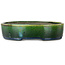 Ovale groene bonsaipot van Terahata Satomi Mazan - 220 x 175 x 53 mm