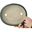 Maceta ovalada para bonsái verde de Terahata Satomi Mazan - 255 x 210 x 68 mm