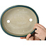 Ovale groene bonsaipot van Terahata Satomi Mazan - 255 x 210 x 68 mm