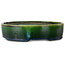 Maceta ovalada para bonsái verde de Terahata Satomi Mazan - 220 x 175 x 53 mm
