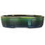 Ovale groene bonsaipot van Terahata Satomi Mazan - 220 x 175 x 53 mm