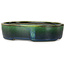 Ovale groene bonsaipot van Terahata Satomi Mazan - 220 x 175 x 53 mm