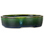 Vaso bonsai ovale verde di Terahata Satomi Mazan - 220 x 175 x 53 mm