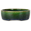 Ovale groene bonsaipot van Terahata Satomi Mazan - 220 x 175 x 53 mm