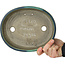 Ovaler grüner Bonsaitopf von Terahata Satomi Mazan – 220 x 175 x 53 mm