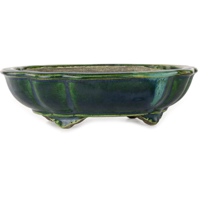 Vaso bonsai verde loto di Terahata Satomi Mazan - 202 x 173 x 60 mm