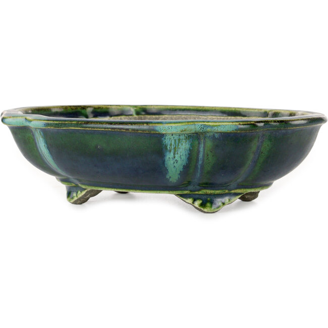 Lotusgroene bonsaipot van Terahata Satomi Mazan - 202 x 173 x 60 mm