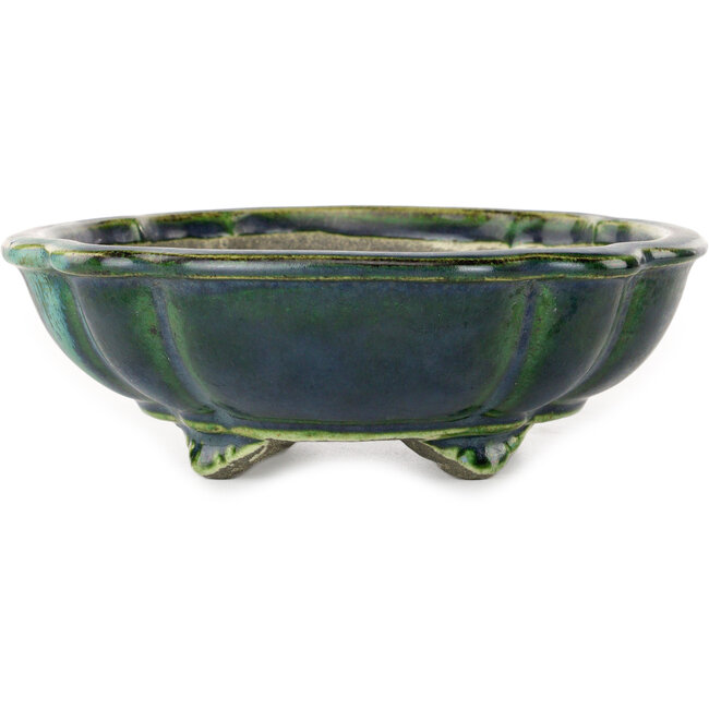 Lotusgroene bonsaipot van Terahata Satomi Mazan - 202 x 173 x 60 mm